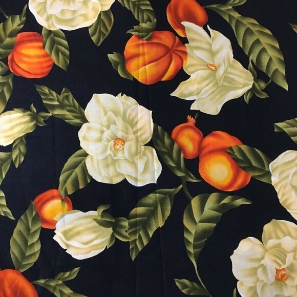 𝅺VINTAGE Sewing Fabric Floral Fruit Leaves - Picture 3 of 3